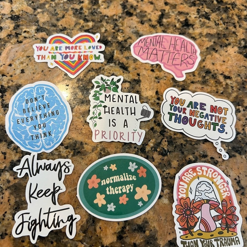 Bundle - 8 pieces of Mental Health stickers - Picture 1 of 1